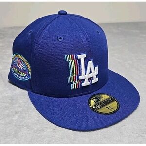 New Era LA Dodgers 59FIFTY Baseball Cap 7 3/8 Dodger Stadium 50th Anniversary